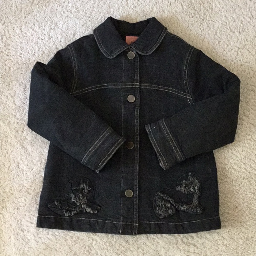 Miniman (France) Black Denim Quilted / Padded Jacket 5Y